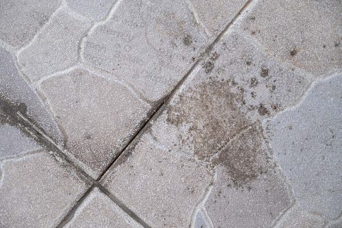 Grease-stain-on-patio Removing grease stains from a concrete patio